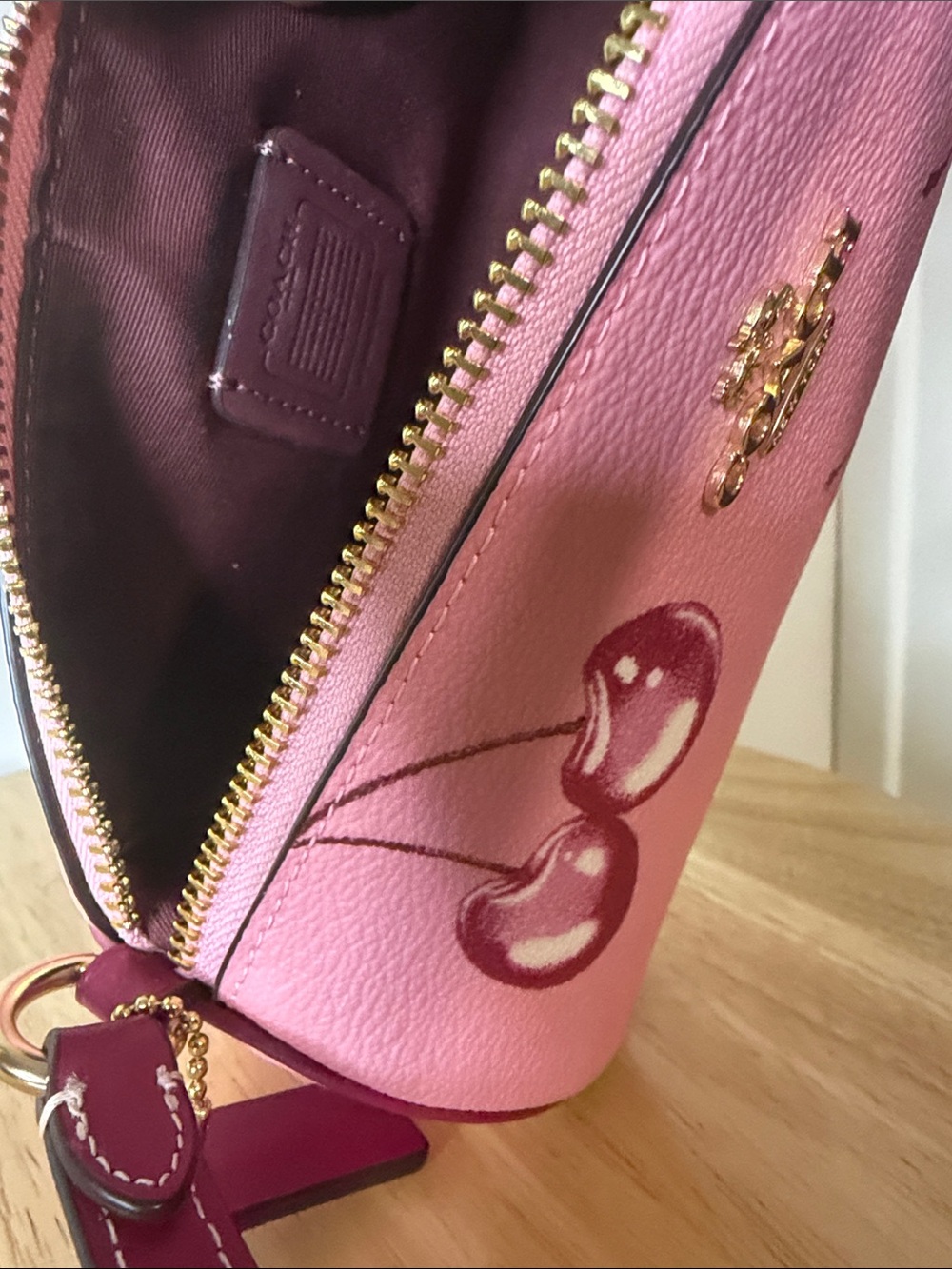 Coach Pink Cherry Barrel Mini Bag with Magenta Trim - Picture 6 of 9